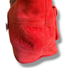 Load image into Gallery viewer, Vintage Loewe Red Suede Anagram Tote Bag

