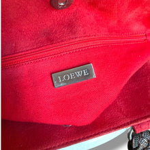 Load image into Gallery viewer, Vintage Loewe Red Suede Anagram Tote Bag
