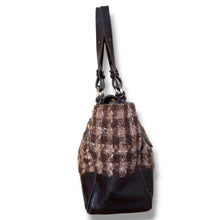Load image into Gallery viewer, Vintage Russell &amp; Bromley Leather &amp; Wool Tote Bag
