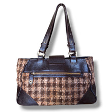 Load image into Gallery viewer, Vintage Russell &amp; Bromley Leather &amp; Wool Tote Bag
