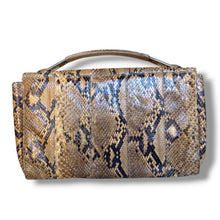 Load image into Gallery viewer, Vintage Snakeskin Top Handle Clutch
