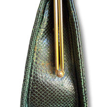Load image into Gallery viewer, Vintage Emerald Green Lizard Leather Frame Handbag
