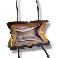 Load image into Gallery viewer, Vintage Brown Lizard Leather Frame Handbag
