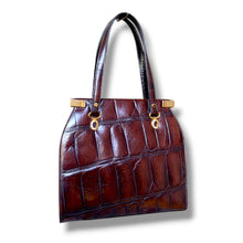 Load image into Gallery viewer, Vintage Escada Croc-Embossed Leather Handbag

