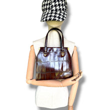 Load image into Gallery viewer, Vintage Escada Croc-Embossed Leather Handbag

