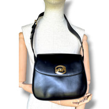 Load image into Gallery viewer, Rare Circa 1970s–Early 1980s Gucci Black Leather Shoulder Bag with Original Coin Purse
