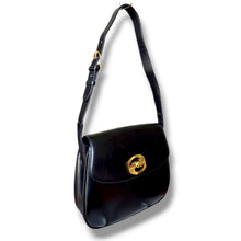 Load image into Gallery viewer, Rare Circa 1970s–Early 1980s Gucci Black Leather Shoulder Bag with Original Coin Purse
