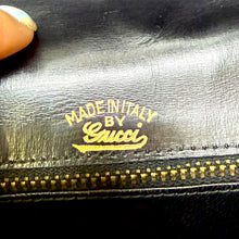 Load image into Gallery viewer, Rare Circa 1970s–Early 1980s Gucci Black Leather Shoulder Bag with Original Coin Purse
