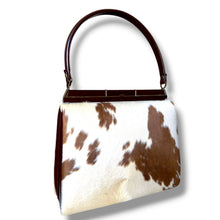 Load image into Gallery viewer, Vintage Cowhide &amp; Leather Frame Handbag
