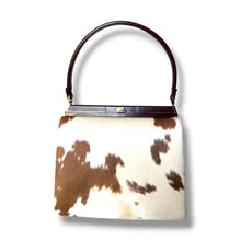 Load image into Gallery viewer, Vintage Cowhide &amp; Leather Frame Handbag
