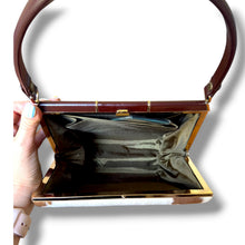 Load image into Gallery viewer, Vintage Cowhide &amp; Leather Frame Handbag
