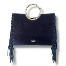 Load image into Gallery viewer, Kate Spade Suede Fringe Ring Handle Bag
