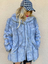 Load image into Gallery viewer, Beautiful Light Gray Vintage Faux Fur Coat
