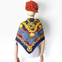 Load image into Gallery viewer, Vintage Céline Paris Gold Chain &amp; Medallion Silk Scarf
