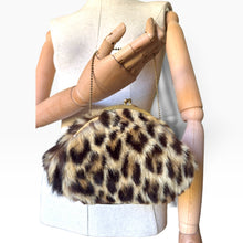 Load image into Gallery viewer, Vintage Leopard Fur Kisslock Bag
