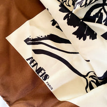 Load image into Gallery viewer, Gorgeous Aeneis Nostalgia Flowers Silk Scarf in Brown
