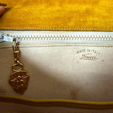 Load image into Gallery viewer, Vintage Gucci Bamboo Suede Top Handle Bag in Mustard
