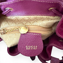 Load image into Gallery viewer, Vintage Gucci Bamboo Suede Backpack in Bordeaux
