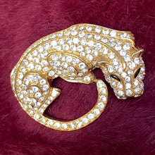Load image into Gallery viewer, Vintage Trifari Rhinestone Panther Brooch
