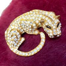 Load image into Gallery viewer, Vintage Trifari Rhinestone Panther Brooch
