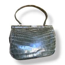 Load image into Gallery viewer, Vintage Sage Green Crocodile Handbag
