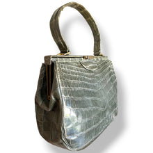 Load image into Gallery viewer, Vintage Sage Green Crocodile Handbag
