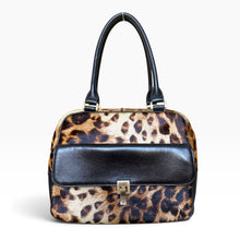 Load image into Gallery viewer, Vintage Barneys New York Leopard Print Calf Hair &amp; Leather Handbag
