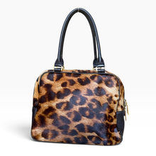 Load image into Gallery viewer, Vintage Barneys New York Leopard Print Calf Hair &amp; Leather Handbag
