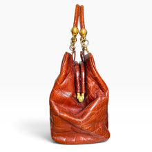 Load image into Gallery viewer, Vintage Italian Embossed Leather Handbag by CristoFano
