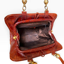 Load image into Gallery viewer, Vintage Italian Embossed Leather Handbag by CristoFano
