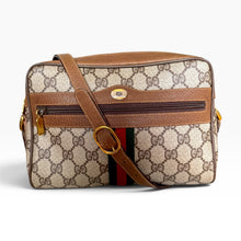 Load image into Gallery viewer, Circa Early 1980s Vintage Gucci Accessory Collection GG Monogram Web Shoulder Bag
