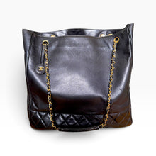 Load image into Gallery viewer, Vintage Chanel Black Leather Shopper Chain Tote – Circa 1986–1988
