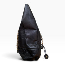 Load image into Gallery viewer, Vintage Chanel Black Leather Shopper Chain Tote – Circa 1986–1988
