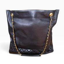 Load image into Gallery viewer, Vintage Chanel Black Leather Shopper Chain Tote – Circa 1986–1988
