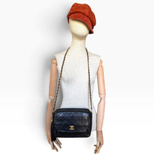 Load image into Gallery viewer, Rare Vintage Chanel Black Quilted Lambskin Flap Camera Bag
