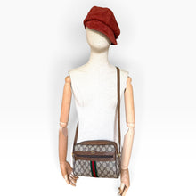 Load image into Gallery viewer, Circa Early 1980s Vintage Gucci Accessory Collection GG Monogram Web Shoulder Bag

