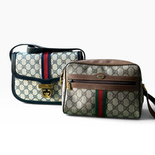 Load image into Gallery viewer, Circa Early 1980s Vintage Gucci Accessory Collection GG Monogram Web Shoulder Bag
