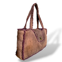 Load image into Gallery viewer, Vintage Chanel Suede Tote with Shearling Trim

