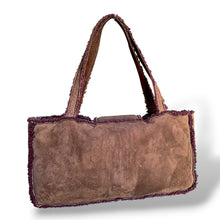 Load image into Gallery viewer, Vintage Chanel Suede Tote with Shearling Trim
