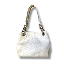 Load image into Gallery viewer, Vintage Diana Delmont White Ostrich Leather Handbag
