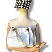 Load image into Gallery viewer, Vintage Diana Delmont White Ostrich Leather Handbag
