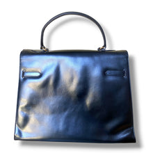 Load image into Gallery viewer, Vintage Italian Black Leather Kelly-Style Handbag
