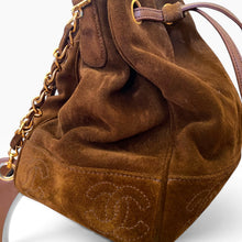 Load image into Gallery viewer, Rare Vintage Chanel Brown Suede Bucket Bag with Matching Pouch
