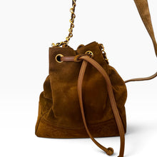 Load image into Gallery viewer, Rare Vintage Chanel Brown Suede Bucket Bag with Matching Pouch
