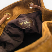 Load image into Gallery viewer, Rare Vintage Chanel Brown Suede Bucket Bag with Matching Pouch
