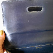 Load image into Gallery viewer, Vintage Céline Black Leather Double Flap Handbag – Circa 1990
