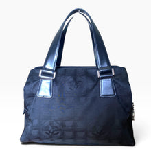Load image into Gallery viewer, Vintage Chanel Travel Line Jacquard Boston Shoulder Bag – Black | Circa 2007–2008
