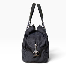 Load image into Gallery viewer, Vintage Chanel Travel Line Jacquard Boston Shoulder Bag – Black | Circa 2007–2008
