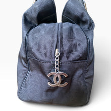 Load image into Gallery viewer, Vintage Chanel Travel Line Jacquard Boston Shoulder Bag – Black | Circa 2007–2008

