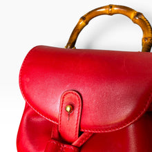 Load image into Gallery viewer, Vintage Gucci Bamboo Leather Backpack – Red
